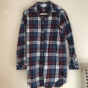 LONG FLANNEL BUTTON DOWN